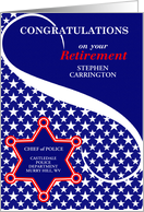 6 Star Badge Law Enforcement Retirement Congratulations card