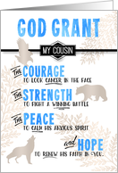 for Cousin Fighting Cancer Wildlife Themed Religious Prayer card