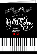 Male Cousin’s Birthday Music Theme Piano Keys card