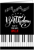 Uncle’s Birthday Music Theme Piano Keys card
