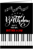 Brother in Law Birthday Music Theme Piano Keys card