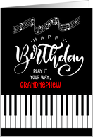 Grandnephew Birthday Music Theme Piano Keys card