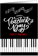 Music Teacher Appreciation Day Piano Keys card