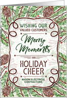 Business Customers Holiday Cheer Watercolor Pines Custom card