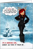 Sexy Vixen Reindeer with Humor for Christmas Love and Romance card