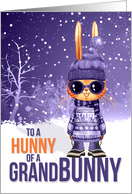 for Young Granddaughter Cute Purple Christmas Snowbunny card