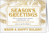 Business Season’s Greetings in Gold and Winter White Custom card