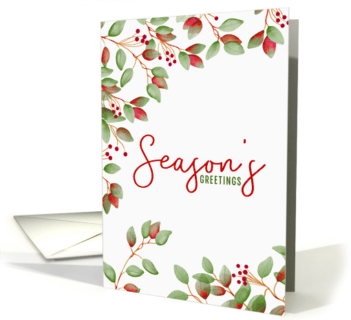 Business Season's Greetings with Holly Leaves card (1541418)