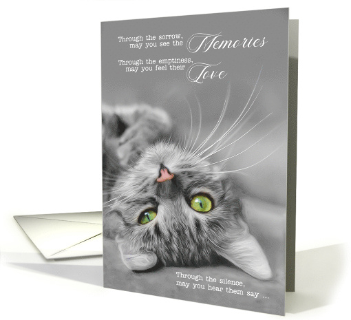 Loss of a Cat Pet Sympathy Silver Tabby Cat Sentimental card (1542050)
