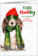 for Pet Sitter Cocker Spaniel Funny Fleas Navidog Custom card