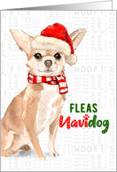 Chihuahua Funny Fleas Navidog Christmas in Red and Green card
