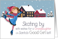 for Young Granddaughter Winter Ice Skater Holiday Theme card