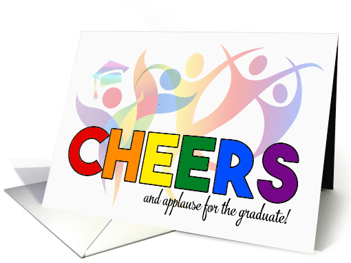Graduation Cheers and Applause LGBT Rainbow Theme card (1555064)