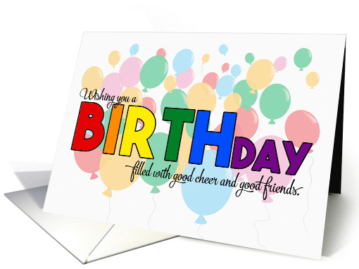 Birthday LGBT Rainbow Colors Theme with Balloons card (1555088)