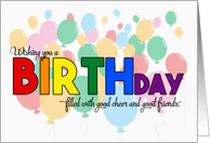 Birthday LGBT Rainbow Colors Theme with Balloons card