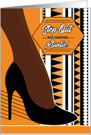 Birthday for Aunt Dark Skinned Woman’s Leg with Tribal Pattern card