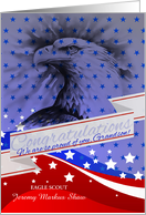 for Grandson Custom Eagle Scout Congratulations American Flag card