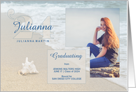 Graduation Announcement Beach Theme Custom Photo 2024 card