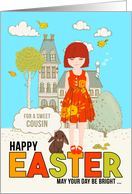 for Young Female Cousin on Easter Redhead with Freckles card