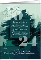 Son Graduation Class of 2024 Mountain Theme Congratulations card