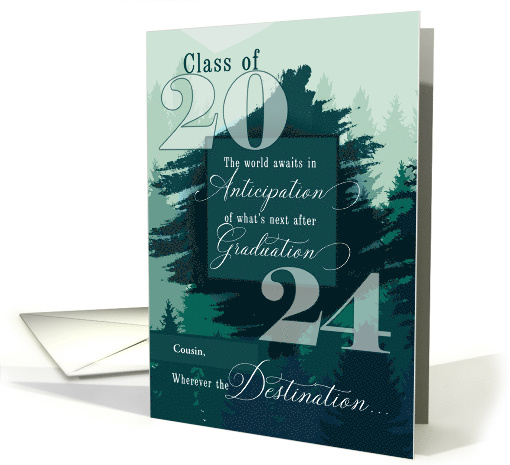 Cousin Graduation Class of 2024 Mountain Theme Congratulations card