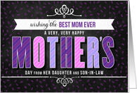 from Daughter and Son in Law Mother’s Day in Purple Typography card