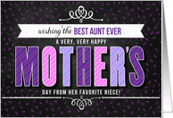 from Niece for Aunt on Mother’s Day in Purple Typography card