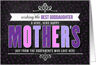 For Goddaughter on Mother’s Day in Purple Typography card