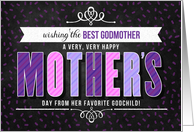 For Godmother on Mother’s Day in Purple Typography card