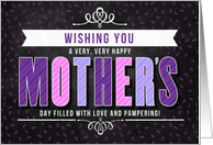 Mother’s Day in Purple Typography and Chalkboard Accents card