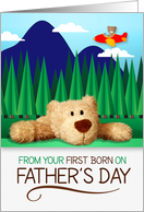 from Young First Born Child on Father’s Day Teddy Bear card