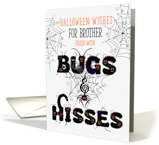 for Young Brother Halloween Bugs and Hisses for Little Boy card