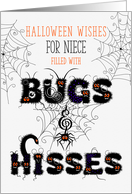 for Young Niece Halloween Bugs and Hisses card