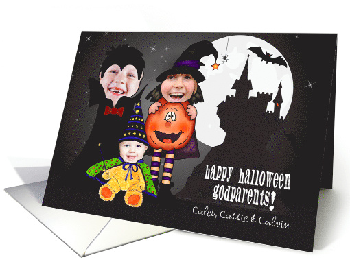 for Godparents Kids Halloween Costume 3 Photo Custom card (1584686)