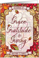 for Brother and Family Thanksgiving Christian Blessings of Grace card