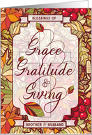 for Brother and Husband Thanksgiving Christian Blessings of Grace card