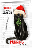 Pet Business Bombay Black Cat Funny Christmas Purring All the Way card