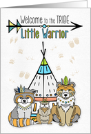 Baby Shower Welcome to the Tribe Little Warrior card