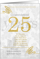 25 Years in Business Gold and Silver Custom NO REAL GLITTER card