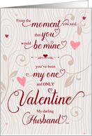 for Husband Valentine’s Day Romantic and Tender Botanical Hearts card