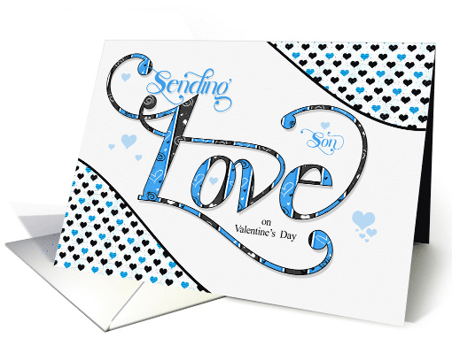 for Son Sending Love on Valentine's Day Blue card (1599400)