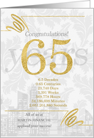 65 Years in Business Gold and Silver Custom NO REAL GLITTER card