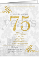 75 Years in Business Gold and Silver Custom NO REAL GLITTER card