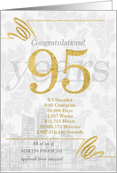95 Years in Business Gold and Silver Custom NO REAL GLITTER card