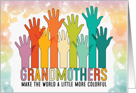 for Grandma Mother’s Day Colorful Hands Raised card