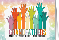 for Grandpa Father’s Day Colorful Hands Raised card