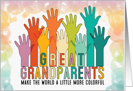 Becoming Great Grandparents Congratulations Colorful Hands card