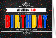 for Dad Colorful Chalkboard Birthday Typography card