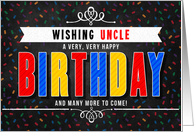 for Uncle Colorful Chalkboard Birthday Typography card
