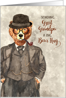 for Great Grandpa Father’s Day Hipster Bear in a Suit Watercolor card